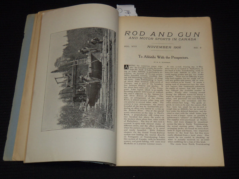 1906 NOVEMBER ROD AND GUN IN CANADA AND MOTOR MAGAZINE - MONDERN JONAH - J 8101