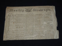 1856 JAN MONTHLY MESSENGER NEWSPAPER - SAMUEL MORSE - LOTTERY PRIZES - NP 3879R