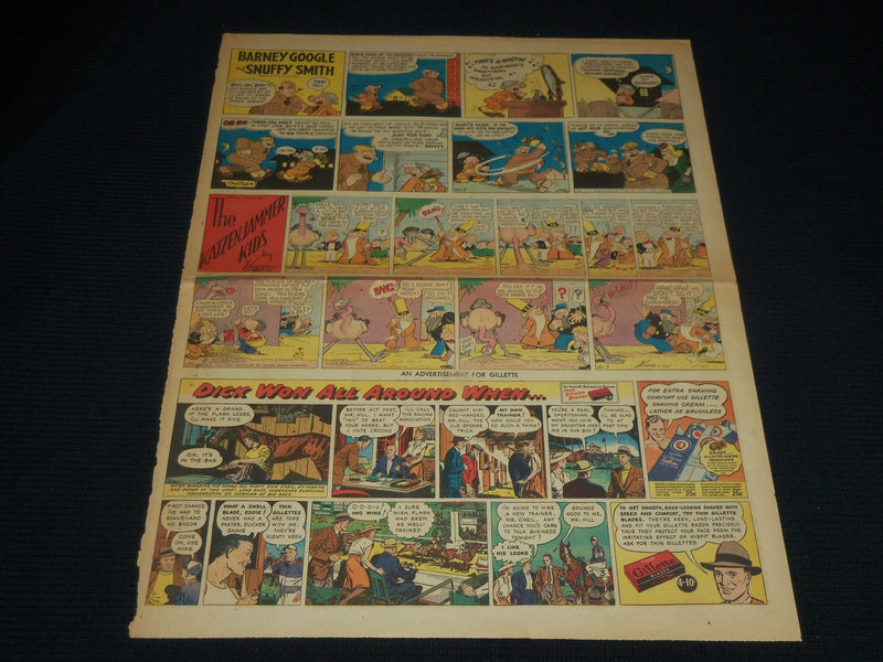 1945 OCTOBER 6 QUAKER OATS FOOTBALL COLOR COMICS FULL PAGE AD - UP 17G