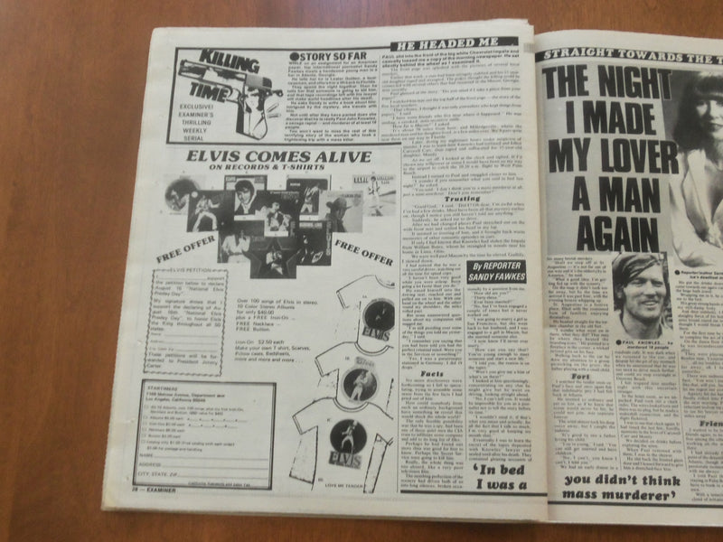 1977 DECEMBER 20 NATIONAL EXAMINER NEWSPAPER - ELVIS CALENDAR OFFER - NP 4721