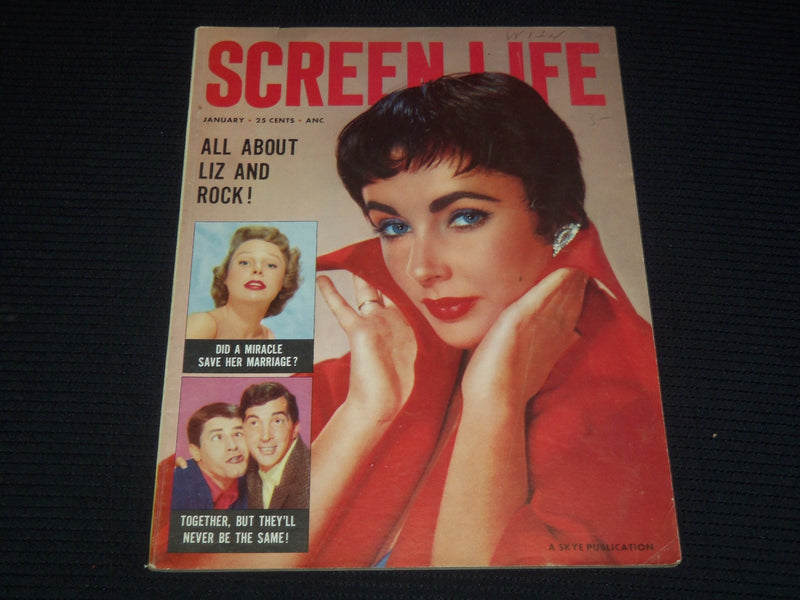 1956 JANUARY SCREN LIFE MAGAZINE - ELIZABETH TAYLOR COVER - E 15917