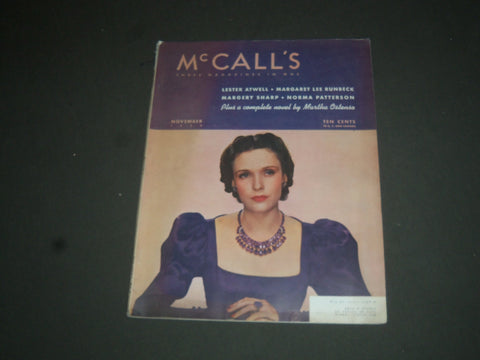 1939 NOVEMBER MCCALL'S MAGAZINE - NICE COVER, STORIES & ADS - SP 6778