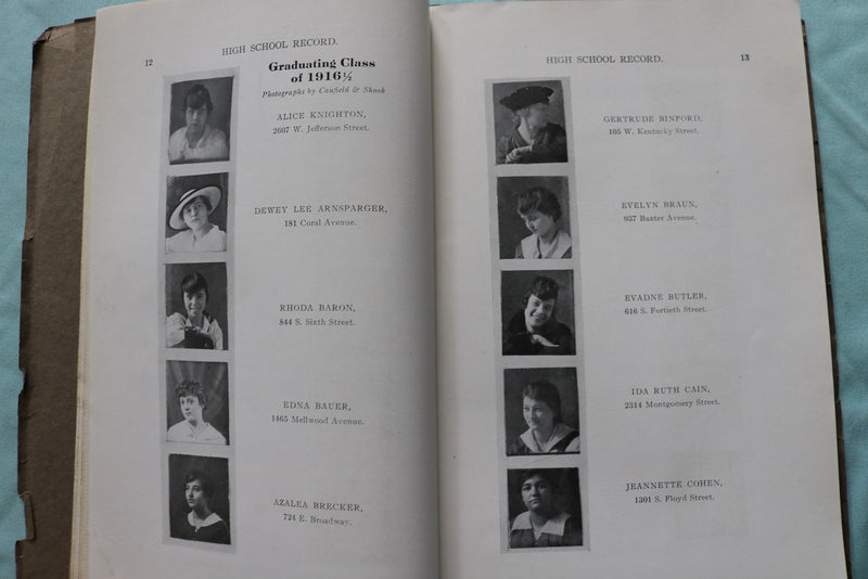 1914-1923 LOUISVILLE GIRLS HIGH SCHOOL YEARBOOKS - LOT OF 5 - K 3330