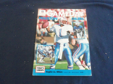 1988 OCTOBER 2 GAMEDAY MAGAZINE- PHILADELPHIA EAGLES VS HOUSTON OILERS - F 250L