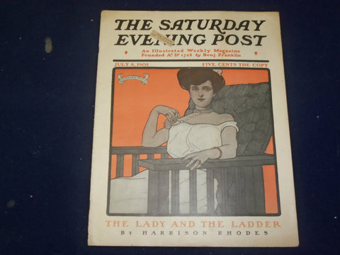 1905 JULY 8 THE SATURDAY EVENING POST MAGAZINE - LADY & THE LADDER - SP 777
