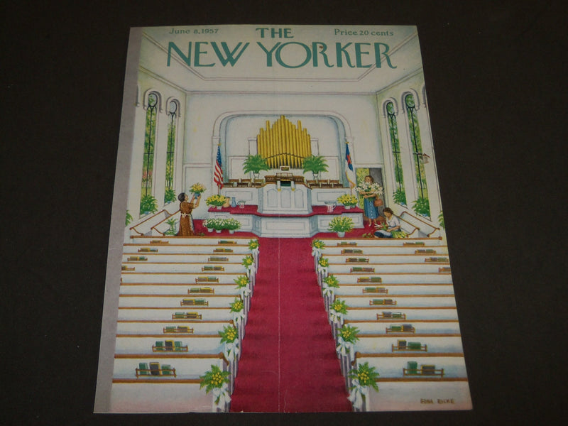 1957 JUNE 8 NEW YORKER MAGAZINE FRONT COVER ONLY - GREAT ART FOR FRAMING