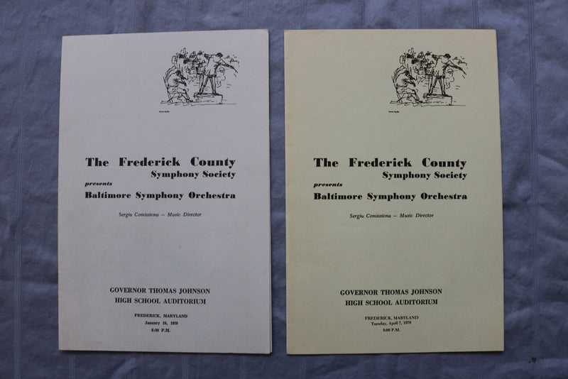 1970-1974 FREDERICK COUNTY SYMPHONY SOCIETY PROGRAM-BALTIMORE- LOT OF 8 - K 3120