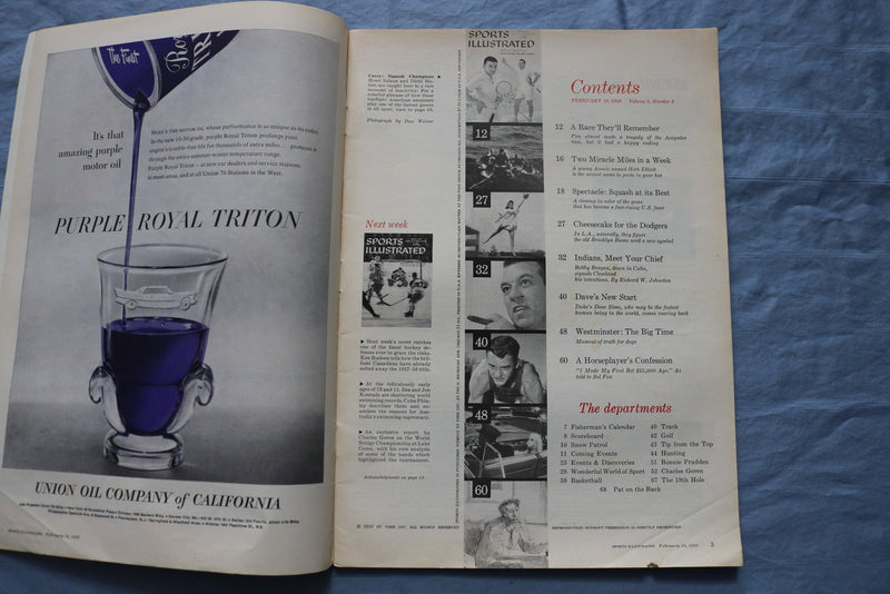 1958 FEBRUARY 10 SPORTS ILLUSTRATED MAGAZINE - SALAUN & MATEER COVER - ST 5505S