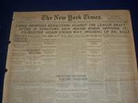 1919 MARCH 4 N. Y. TIMES-LODGE PROPOSES RESOLUTION AGAINST LEAGUE DRAFT- NT 9265
