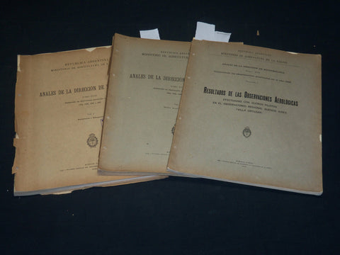 1930-1931 ANALES DE LA DIRECCION DE METEOROLOGIA VOLUMES LOT OF 3 - KD 5401A