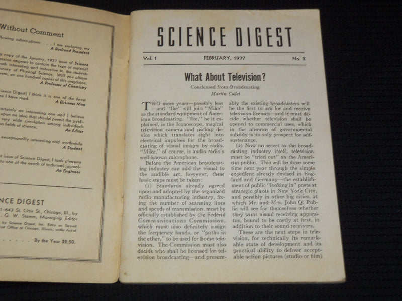 1937-1945 SCIENCE DIGEST MAGAZINE LOT OF 7 ISSUES - WR 55G