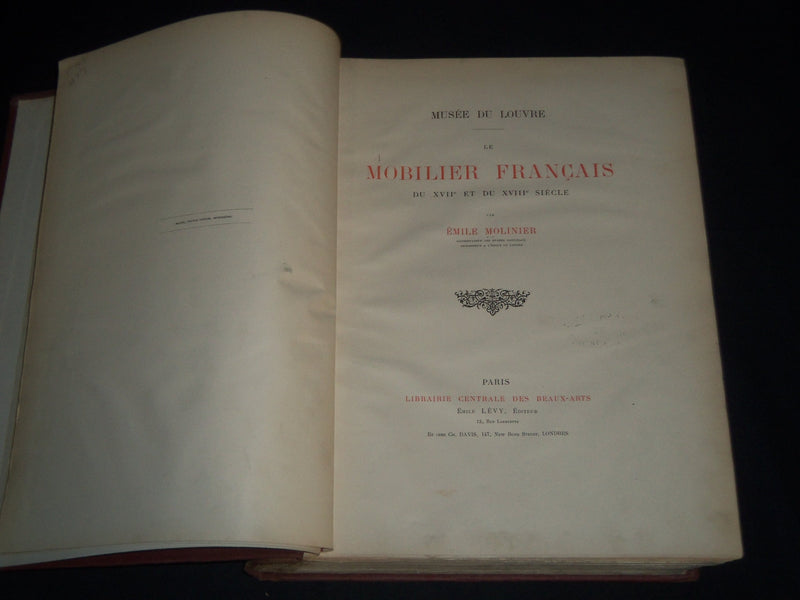 1900'S MUSEE DU LOUVRE LE MOBILIER FRANCAIS VOLUME BY EMILE MOLINIER - Z 47