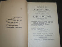 1905 JOHN S. BALDWIN AMERICANA AUCTION CATALOGUE - MASSACHUSETTS - J 5220
