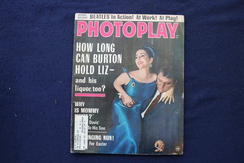 1964 APRIL PHOTOPLAY MAGAZINE - LIZ TAYLOR & RICHARD BURTON COVER - E 18597