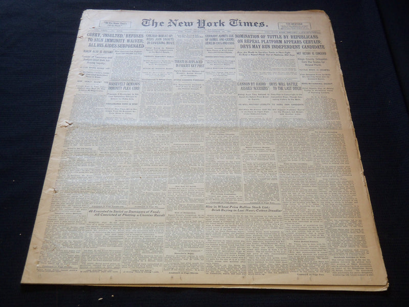 1930 SEPTEMBER 25 NEW YORK TIMES NEWSPAPER - JONES WINS TWICE AT GOLF - NT 9431