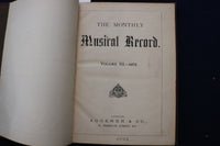 1872-1873 THE MONTHLY MUSICAL RECORD BOUND VOLUMES II & III - KD 9552
