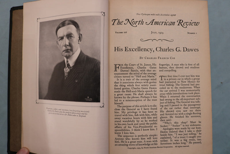1928-1929 THE NORTH AMERICAN REVIEW - BOUND VOLUMES - LOT OF 3 - KD 9674