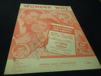 JANE POWELL WONDER WHY AUTOGRAPHED SHEET MUSIC - AM 21