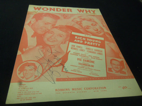 JANE POWELL WONDER WHY AUTOGRAPHED SHEET MUSIC - AM 21