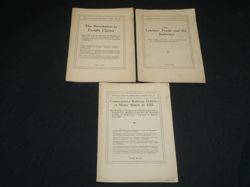 1910-1911 RAILWAY BUSINESS ASSOCIATION BULLETIN LOT OF 7 ISSUES - J 5404
