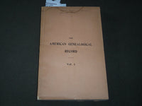 1892 THE AMERICAN GENEALOGICAL RECORD BOOK BY EDWARD STEPHENS CLARK - J 3175