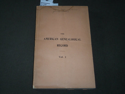 1892 THE AMERICAN GENEALOGICAL RECORD BOOK BY EDWARD STEPHENS CLARK - J 3175