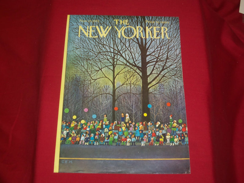 1972 NOVEMBER 25 NEW YORKER MAGAZINE FRONT COVER ONLY - GREAT ART FOR FRAMING