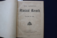 1880-1884 THE MONTHLY MUSICAL RECORD HARDCOVER BOUND VOLUMES - LOT OF 2- KD 9540