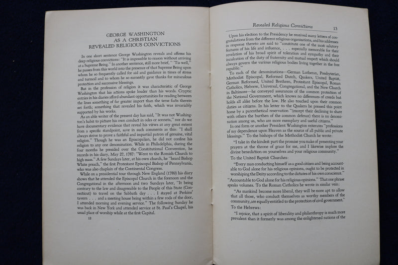 1932 GEORGE WASHINGTON THE CHRISTIAN PROGRAM SEVEN - K 1520
