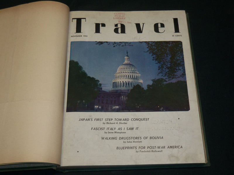 1944 NOV-1945 OCT TRAVEL MAGAZINE BOUND VOLUME - GREAT COVERS - KD 5984