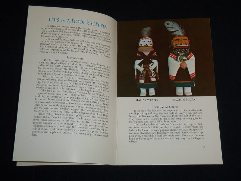 1974 THIS IS A HOPI KACHINA BOOK BY BARTON WRIGHT & ROAT - ARIZONA - J 8798