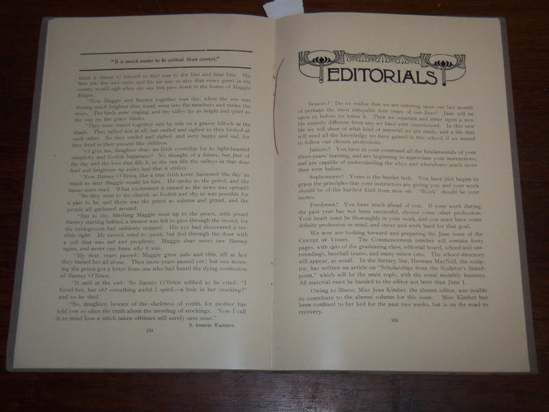 1908 MAY CENTRE OF VISION MAGAZINE - MASSACHUSETTS NORMAL ART SCHOOL - K 1210