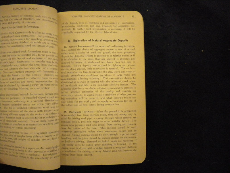 1951 CONCRETE MANUAL SOFT SOFT LEATHER COVER BOOK - 5TH EDITION - KD 8064
