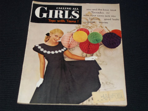 1947 NOVEMBER CALLING ALL GIRLS MAGAZINE - FASHION MOVIES FRONT COVER - E 15271