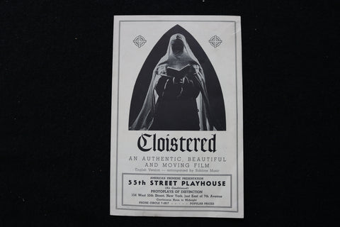 1936 CLOISTERED MOVIE PROGRAM - 55TH STREET PLAYHOUSE - K 1990