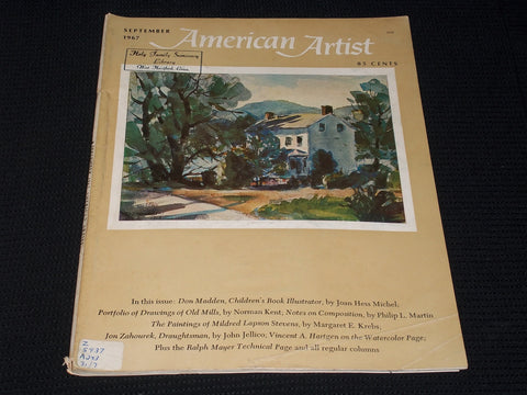 1967 SEPTEMBER AMERICAN ARTIST MAGAZINE VERY NICE ART COVER & CONTENT - E 2123