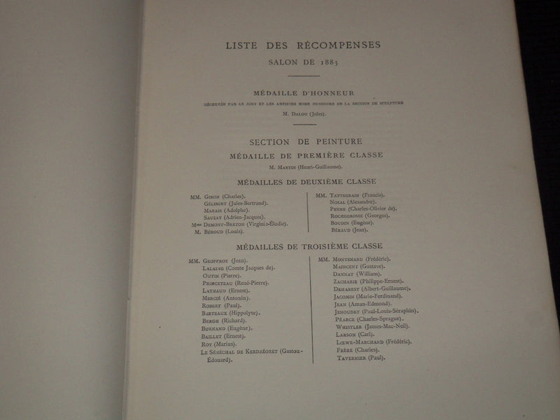 1883 SALON DE PH. BURTY PLANCHES EN PHOTOGRAVURE VOLUME - KD 1380A