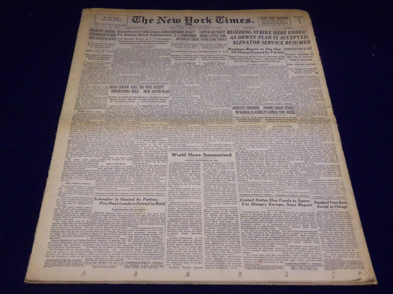 1945 SEPT 30 NEW YORK TIMES - TRUMAN ORDERS EISENHOWER TO END ABUSE - NT 2695
