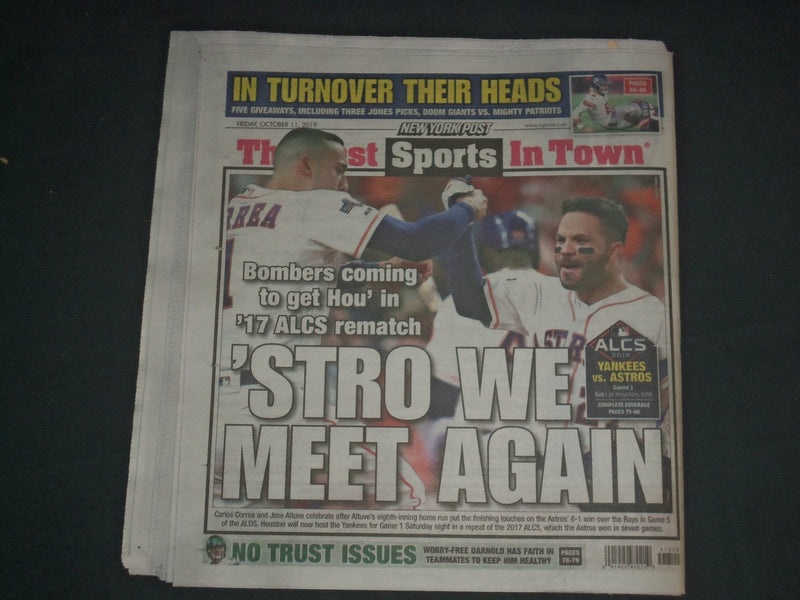 2019 OCTOBER 11 NEW YORK POST NEWSPAPER - RUDY GIULIANI PALS BUSTED