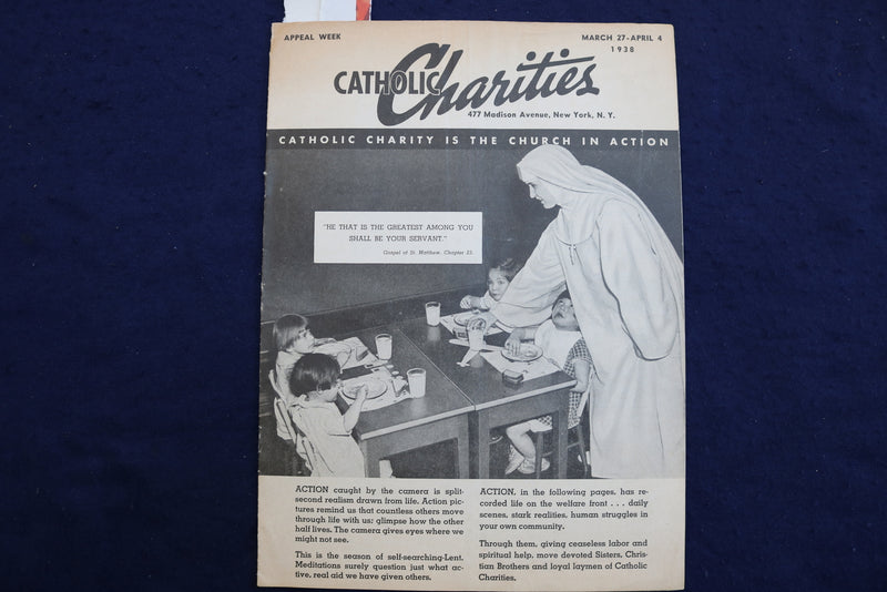 1938 MARCH 27 - APRIL 4 CATHOLIC CHARITIES MAGAZINE - NEW YORK, NY - K 806