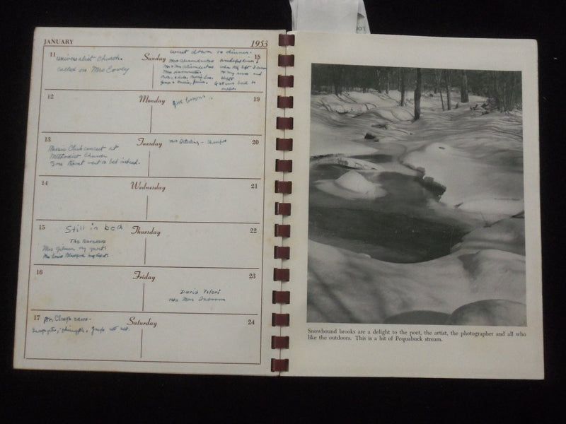 1953 CONNECTICUT YEAR CALENDAR SOFTCOVER BOOK BY DAN STILES - J 9939