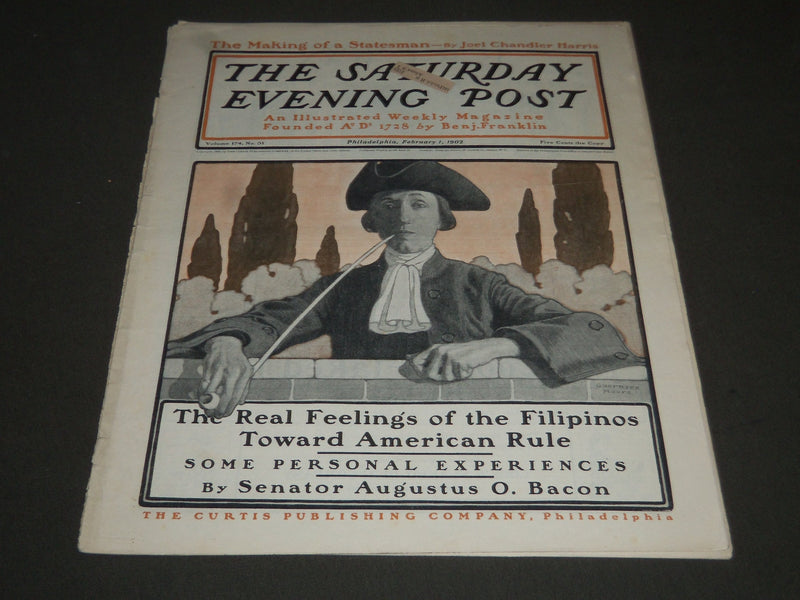 1902 FEBRUARY 1 THE SATURDAY EVENING POST MAGAZINE - ILLUSTRATED COVER- SP 1027