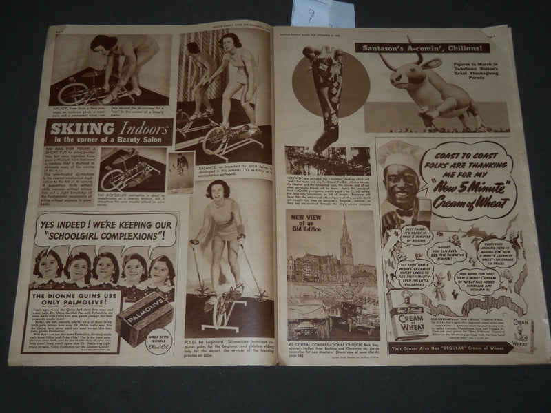 1939 NOVEMBER 26 BOSTON GLOBE PICTORIAL MAGAZINE - THANKSGIVING - NP 2936