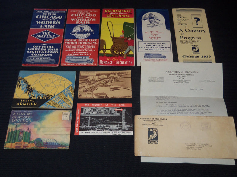 1933-1934 CENTURY OF PROGRESS - CHICAGO WORLD'S FAIR EPHEMERA LOT - J 8023