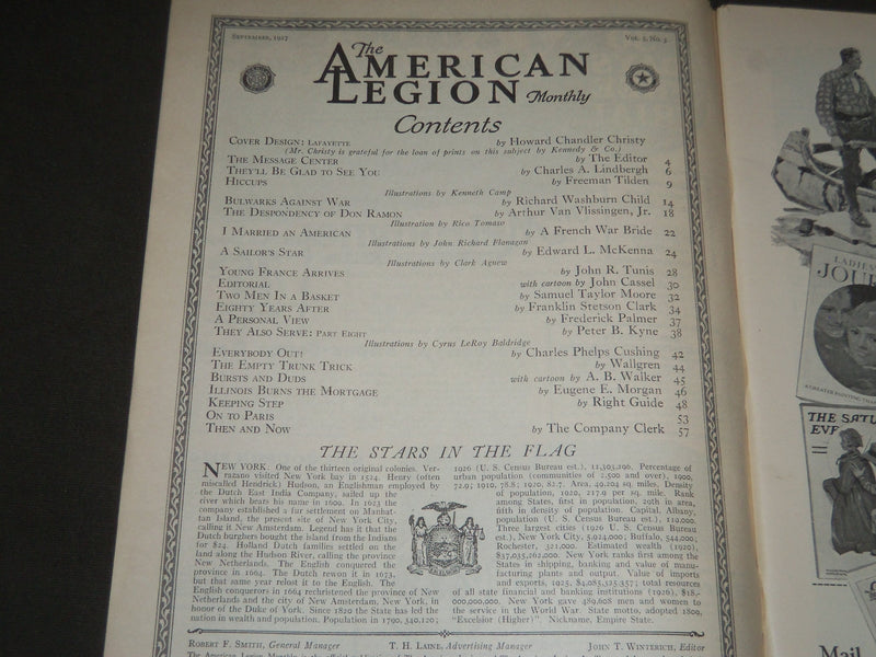 1927 SEPT THE AMERICAN LEGION MAGAZINE - HOWARD CHANDLER CHRISTY COVER - ST 4877