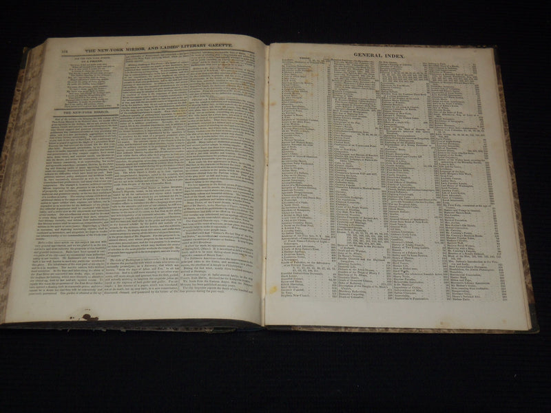 1827-1828 NEW YORK MIRROR AND LADIES GAZETTE BOUND VOLUME - R 89D