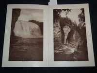 1920'S AUSABLE CHASM NEW YORK SEPIA VIEWS BOOK - J 8629