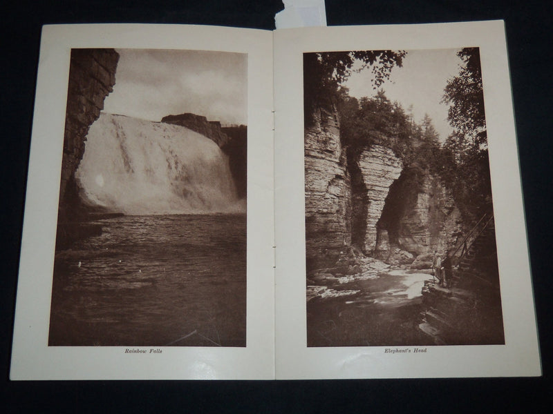 1920'S AUSABLE CHASM NEW YORK SEPIA VIEWS BOOK - J 8629