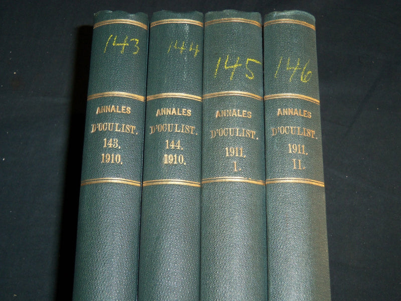 1910-1919 ANNALES D'OCULISTIQUE MAGAZINE LOT OF 60 + 4 VOLUMES - R 1106