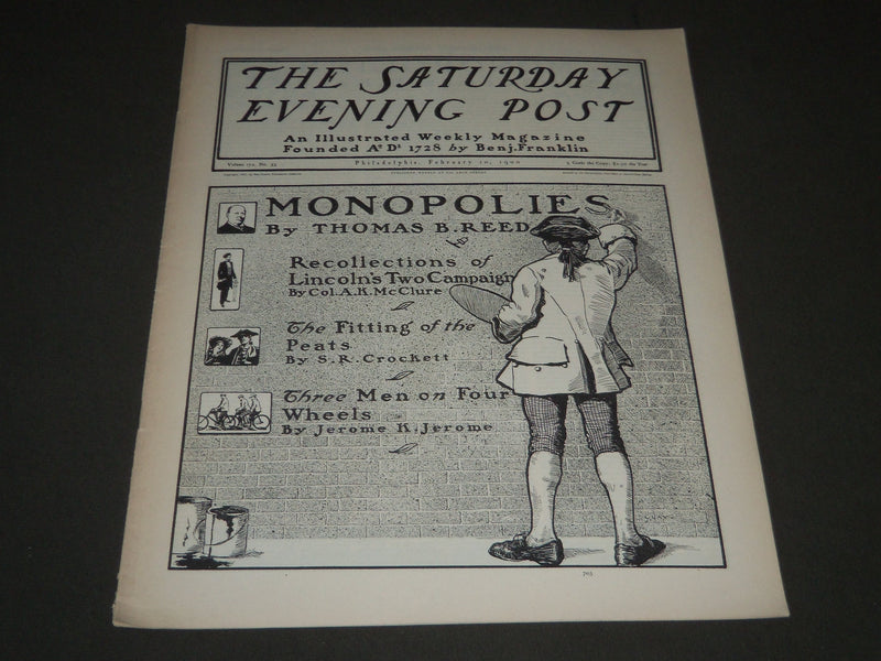 1900 FEBRUARY 10 THE SATURDAY EVENING POST MAGAZINE - ILLUSTRATED COVER - SP 570